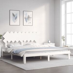 Vidaxl - Bed Frame without Mattress White Super King Size Solid Wood Pine Vidaxl - Bed Frame without Mattress White Super King Size Solid Wood Pine
