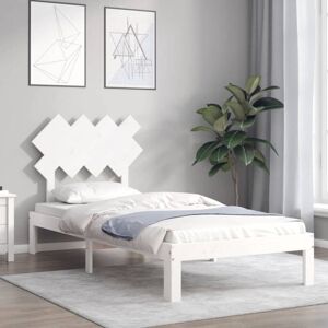 Bed Frame without Mattress White Single Solid Wood Pine vidaXL Bed Frame without Mattress White Single Solid Wood Pine vidaXL