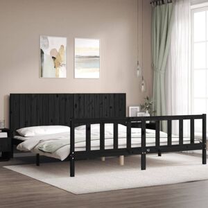 Vidaxl - Bed Frame without Mattress Black 200x200 cm Solid Wood Pine Vidaxl - Bed Frame without Mattress Black 200x200 cm Solid Wood Pine