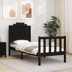 Bed Frame without Mattress Black Small Single Solid Wood Pine Vidaxl Bed Frame without Mattress Black Small Single Solid Wood Pine Vidaxl