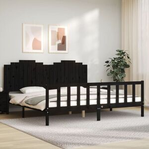 Bed Frame without Mattress Black 200x200 cm Solid Wood Pine Vidaxl Bed Frame without Mattress Black 200x200 cm Solid Wood Pine Vidaxl