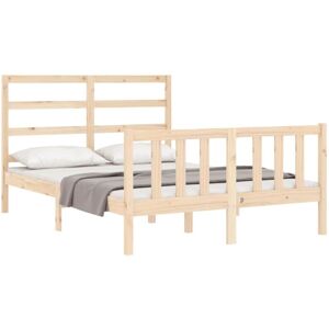 Bed Frame without Mattress Double Solid Wood Pine vidaXL Bed Frame without Mattress Double Solid Wood Pine vidaXL