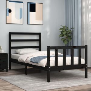 Bed Frame without Mattress Black Small Single Solid Wood Pine Vidaxl Bed Frame without Mattress Black Small Single Solid Wood Pine Vidaxl