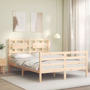 vidaXL Brown 120x200 cm Bed Frame with Headboard - Bed Base Platform vidaXL Brown 120x200 cm Bed Frame with Headboard - Bed Base Platform