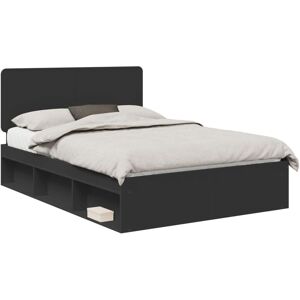Bed Frame with Headboard Black 160 x 200 cm Solid Pine Wood vidaXL Bed Frame with Headboard Black 160 x 200 cm Solid Pine Wood vidaXL