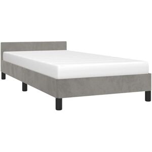 Bed Frame without Mattress Light Grey 90x190cm Single Velvet vidaXL Bed Frame without Mattress Light Grey 90x190cm Single Velvet vidaXL