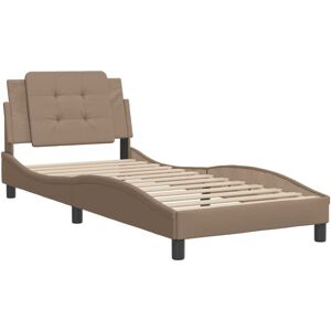 Bed Frame without Mattress 'Zadar' Cappuccino 80x200 cm Faux Leather Vidaxl Bed Frame without Mattress 'Zadar' Cappuccino 80x200 cm Faux Leather Vidaxl