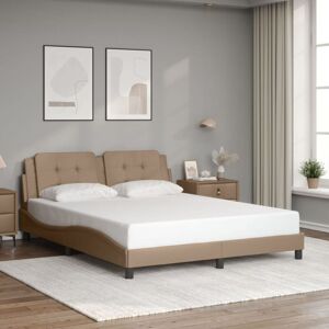 Vidaxl - Bed Frame without Mattress 'Zadar' Cappuccino 160x200 cm Faux Leather Vidaxl - Bed Frame without Mattress 'Zadar' Cappuccino 160x200 cm Faux Leather