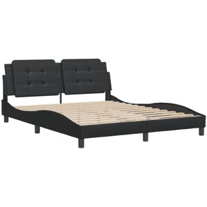 Vidaxl - Bed Frame without Mattress 'Zadar' Black 160x200 cm Faux Leather Vidaxl - Bed Frame without Mattress 'Zadar' Black 160x200 cm Faux Leather