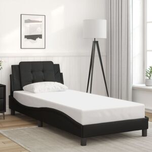 Bed Frame without Mattress 'Zadar' Black 90x200 cm Faux Leather Vidaxl Bed Frame without Mattress 'Zadar' Black 90x200 cm Faux Leather Vidaxl