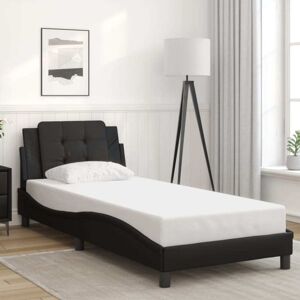 Bed Frame without Mattress "Zadar" Black 90x190 cm Single Faux Leather vidaXL Bed Frame without Mattress "Zadar" Black 90x190 cm Single Faux Leather vidaXL