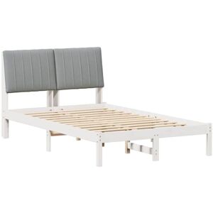 Bed Frame with Headboard White 120 x 190 cm Solid Pine Wood vidaXL Bed Frame with Headboard White 120 x 190 cm Solid Pine Wood vidaXL