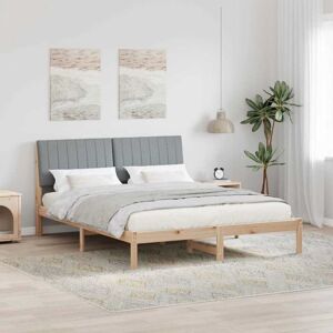 Bed Frame with Headboard Brown 150 x 200 cm Solid Pine Wood vidaXL Bed Frame with Headboard Brown 150 x 200 cm Solid Pine Wood vidaXL