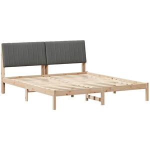 Bed Frame with Headboard Brown 180 x 200 cm Solid Pine Wood vidaXL Bed Frame with Headboard Brown 180 x 200 cm Solid Pine Wood vidaXL