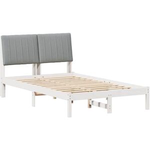 Bed Frame with Headboard White 120 x 200 cm Solid Pine Wood vidaXL Bed Frame with Headboard White 120 x 200 cm Solid Pine Wood vidaXL