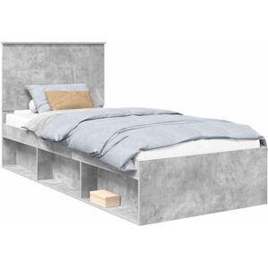 Bed Frame Concerte Grey 90 x 190 cm Solid Pine Wood vidaXL Bed Frame Concerte Grey 90 x 190 cm Solid Pine Wood vidaXL