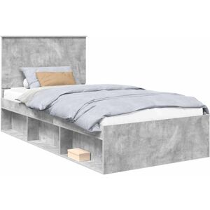Bed Frame Concerte Grey 100 x 200 cm Solid Pine Wood vidaXL Bed Frame Concerte Grey 100 x 200 cm Solid Pine Wood vidaXL