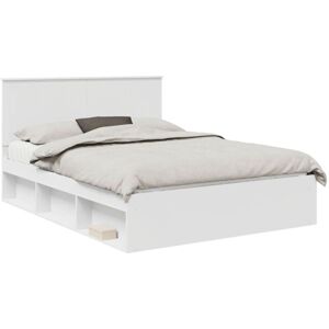 Bed Frame with Headboard White 150 x 200 cm Solid Pine Wood vidaXL Bed Frame with Headboard White 150 x 200 cm Solid Pine Wood vidaXL