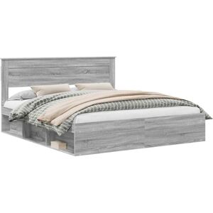Bed Frame Grey Sonoma 180 x 200 cm Solid Pine Wood vidaXL Bed Frame Grey Sonoma 180 x 200 cm Solid Pine Wood vidaXL