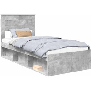 Bed Frame with Drawer Concerte Grey 90 x 190 cm Solid Pine Wood vidaXL Bed Frame with Drawer Concerte Grey 90 x 190 cm Solid Pine Wood vidaXL