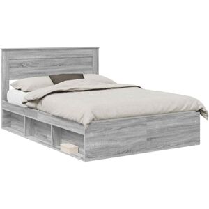Bed Frame with Drawer Grey Sonoma 150 x 200 cm Solid Pine Wood vidaXL Bed Frame with Drawer Grey Sonoma 150 x 200 cm Solid Pine Wood vidaXL