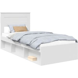 Bed Frame with Headboard White 90 x 190 cm Solid Pine Wood vidaXL Bed Frame with Headboard White 90 x 190 cm Solid Pine Wood vidaXL