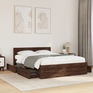 Bed Frame with Headboard without Mattress Brown Oak 120x200 cm Vidaxl Bed Frame with Headboard without Mattress Brown Oak 120x200 cm Vidaxl