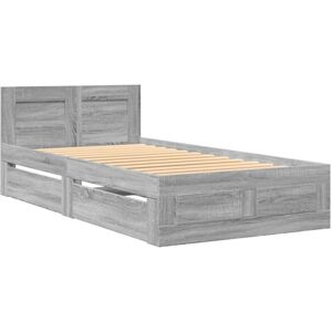 Bed Frame with Headboard without Mattress Grey Sonoma 90x200 cm Vidaxl Bed Frame with Headboard without Mattress Grey Sonoma 90x200 cm Vidaxl