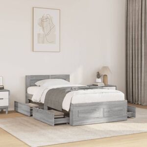 Bed Frame with Headboard without Mattress Concrete Grey 75x190 cm Small Single Vidaxl Bed Frame with Headboard without Mattress Concrete Grey 75x190 cm Small Single Vidaxl