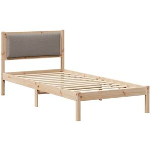 Bed Frame with Headboard Taupe 90 x 190 cm Solid Pine Wood vidaXL Bed Frame with Headboard Taupe 90 x 190 cm Solid Pine Wood vidaXL
