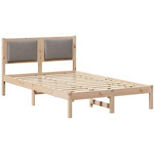 Bed Frame with Headboard Taupe 120 x 190 cm Solid Pine Wood vidaXL Bed Frame with Headboard Taupe 120 x 190 cm Solid Pine Wood vidaXL