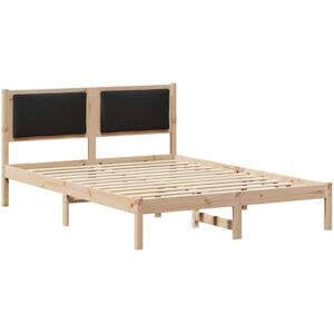 Bed Frame with Headboard Black 135 x 190 cm Solid Pine Wood vidaXL Bed Frame with Headboard Black 135 x 190 cm Solid Pine Wood vidaXL