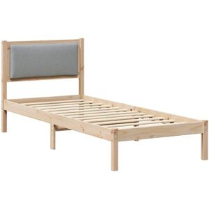 Bed Frame with Headboard Light Grey 80 x 200 cm Solid Pine Wood vidaXL Bed Frame with Headboard Light Grey 80 x 200 cm Solid Pine Wood vidaXL