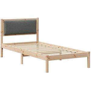 Bed Frame with Headboard Dark Grey 90 x 200 cm Solid Pine Wood vidaXL Bed Frame with Headboard Dark Grey 90 x 200 cm Solid Pine Wood vidaXL