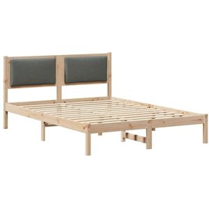 Bed Frame with Headboard Dark Grey 135 x 190 cm Solid Pine Wood vidaXL Bed Frame with Headboard Dark Grey 135 x 190 cm Solid Pine Wood vidaXL