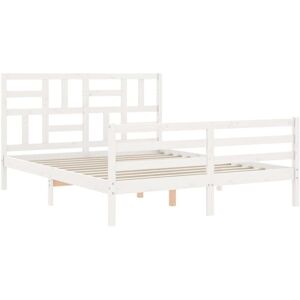 vidaXL Solid Pine Bed Frame White 160x200 cm vidaXL Solid Pine Bed Frame White 160x200 cm