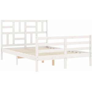Maisonchic Pine Bed Frame and Headboard - Bed 120x200cm - White Maisonchic Pine Bed Frame and Headboard - Bed 120x200cm - White