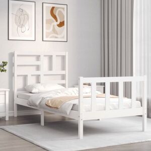 Bed Frame without Mattress White Small Single Solid Wood Pine vidaXL Bed Frame without Mattress White Small Single Solid Wood Pine vidaXL