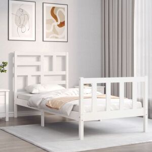 Bed Frame without Mattress White 90x200 cm Solid Wood Pine vidaXL Bed Frame without Mattress White 90x200 cm Solid Wood Pine vidaXL