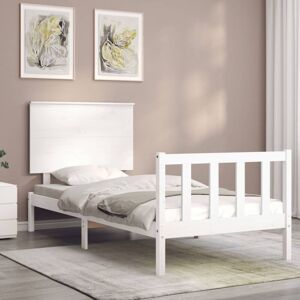 Bed Frame without Mattress White Single Solid Wood Pine vidaXL Bed Frame without Mattress White Single Solid Wood Pine vidaXL