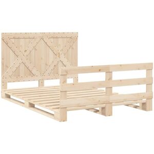 Vidaxl - Bed Frame without Mattress with Headboard 140x200 cm Solid Wood Vidaxl - Bed Frame without Mattress with Headboard 140x200 cm Solid Wood