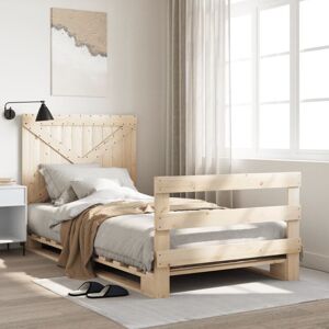 Vidaxl - Bed Frame without Mattress with Headboard 100x200 cm Solid Wood Vidaxl - Bed Frame without Mattress with Headboard 100x200 cm Solid Wood