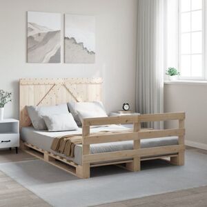 Vidaxl - Bed Frame without Mattress with Headboard 140x200 cm Solid Wood Vidaxl - Bed Frame without Mattress with Headboard 140x200 cm Solid Wood