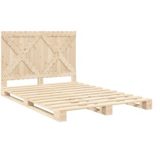 Vidaxl - Bed Frame without Mattress with Headboard 140x200 cm Solid Wood Vidaxl - Bed Frame without Mattress with Headboard 140x200 cm Solid Wood
