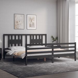 Bed Frame without Mattress Grey 200x200 cm Solid Wood Vidaxl Bed Frame without Mattress Grey 200x200 cm Solid Wood Vidaxl