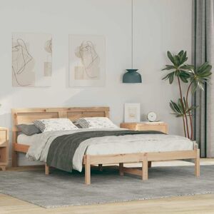 Vidaxl - Bed Frame with Headboard Brown 140 x 190 cm Solid pine wood Vidaxl - Bed Frame with Headboard Brown 140 x 190 cm Solid pine wood