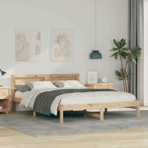 Vidaxl - Bed Frame with Headboard Brown 150 x 200 cm Solid pine wood Vidaxl - Bed Frame with Headboard Brown 150 x 200 cm Solid pine wood