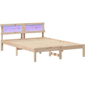 Vidaxl - Bed Frame with Headboard Brown 135 x 190 cm Solid pine wood Vidaxl - Bed Frame with Headboard Brown 135 x 190 cm Solid pine wood