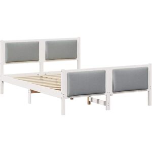 Bed Frame with Headboard Light Grey 140 x 200 cm Fabric vidaXL Bed Frame with Headboard Light Grey 140 x 200 cm Fabric vidaXL