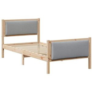 Bed Frame with Headboard Light Grey 90 x 200 cm Fabric vidaXL Bed Frame with Headboard Light Grey 90 x 200 cm Fabric vidaXL